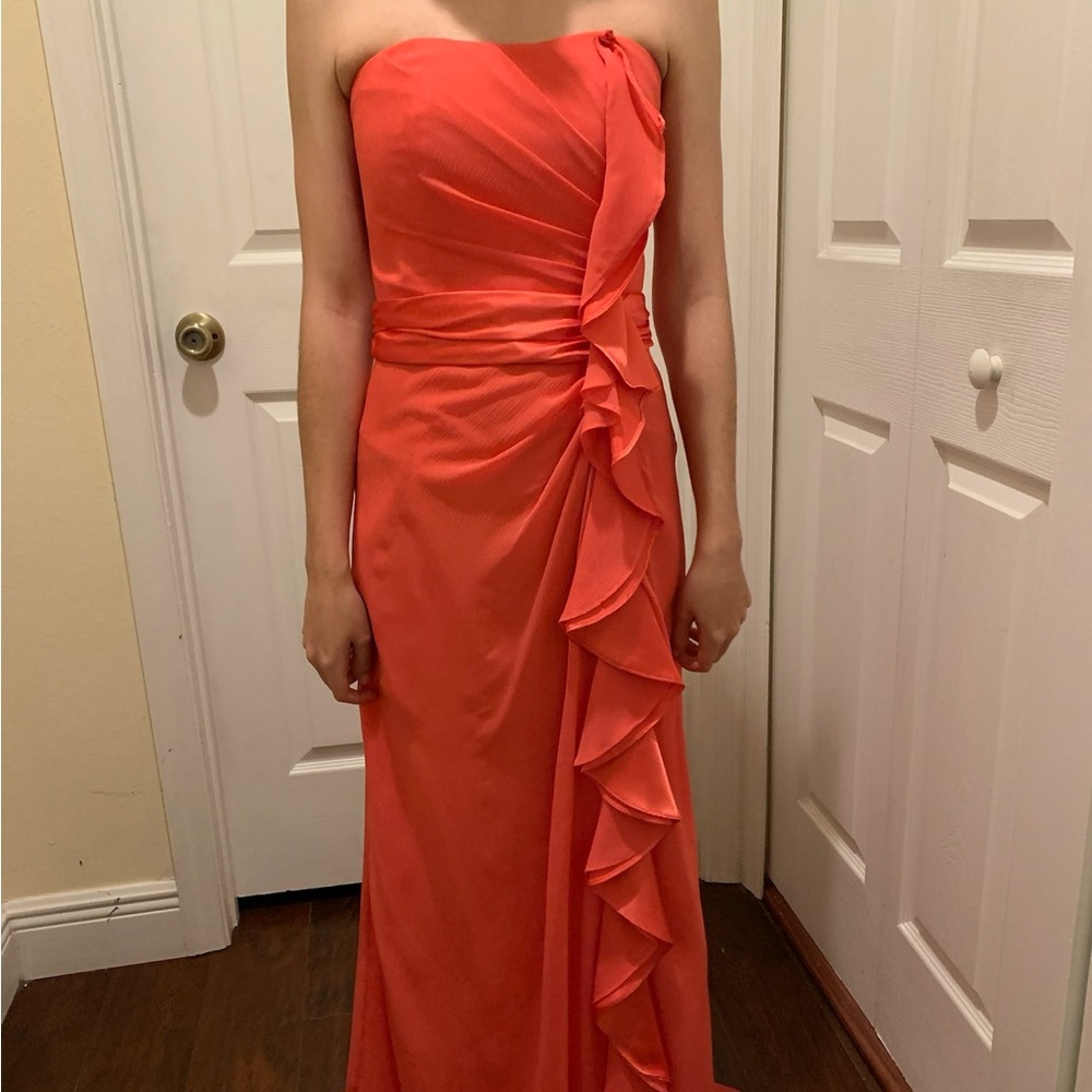 David’s Bridal Coral Evening Gown
